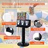 VEVOR Commercial Vending Machine, Triple Compartment Candy Dispenser with Iron Stand, Gumball and Candy Machine for Business, Coin Operated Gumball Bank for Toy Capsules Bouncy Balls Candy Nut, Black