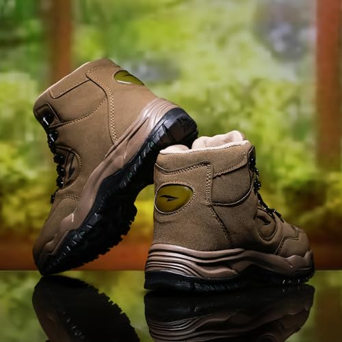Image of ASIAN Everest-25 Men's Trekking Shoes | High-Neck Hiking Boots | Water-Repellent Suede Synthetic | High Grip Sole | EVA Midsole Cushioning Comfort