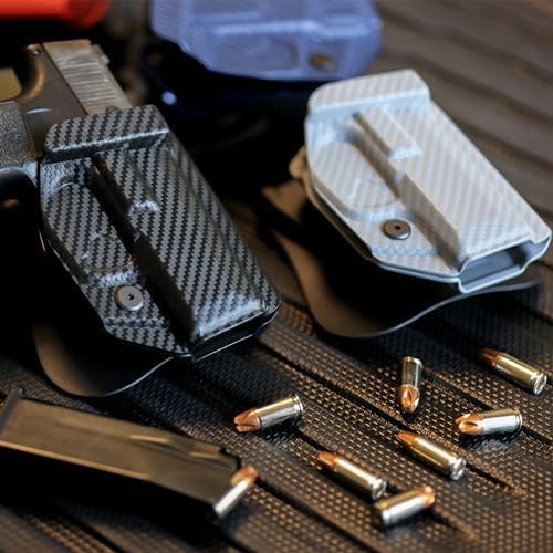 Amberide IWB OWB KYDEX Holster Fit: Glock 19 19X 44 45 (Gen 1 2 3 4 5) & Glock 23 32 (Gen 3 4) Pistol, Inside Waistband Concealed Carry, Adjustable Cant & 'Posi-Click' Retention, USA Made by Amberide