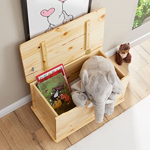 Baú Brinquedos Organizador Madeira Maciça Elisa