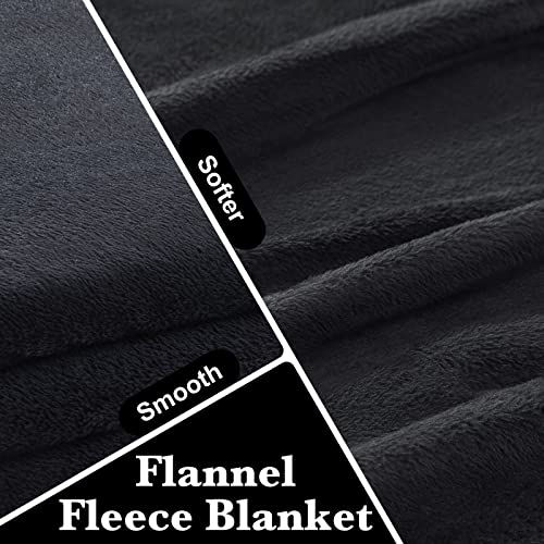 Lbro2M Big Flannel Fleece Blanket, 120" X 120" Oversized Super Soft Warm Fuzzy Microfiber Fluffy Extra Large Throw Winter Blanket That Fits The Whole Family,All Season Use(Black) #TOP2