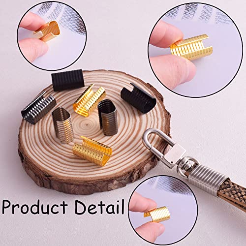 Leather Rope Clip Crimping Cord String Metal Fastener Cord Clamp 3/4" Adjustable Fold Over Crimps End Cap For Leather Cord Diy Making 20Mm 120Pcs (Silver) #TOP5