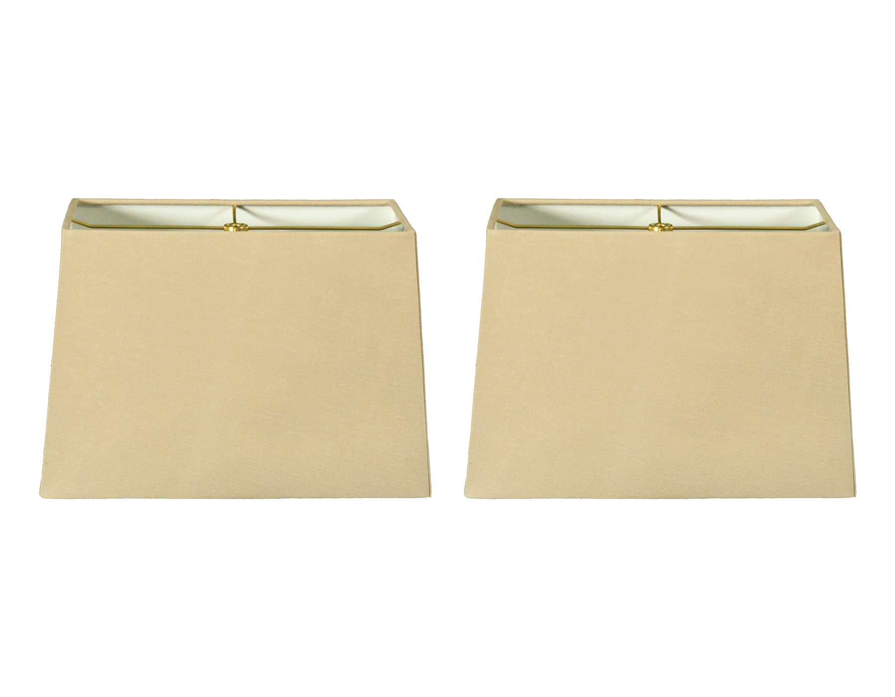 Royal Designs, Inc. HB-613-18LNBG-2 Rectangle Hardback Lamp Shade, (8 x 16) x (10 x 18) x 12, Linen Beige, 2-Pack