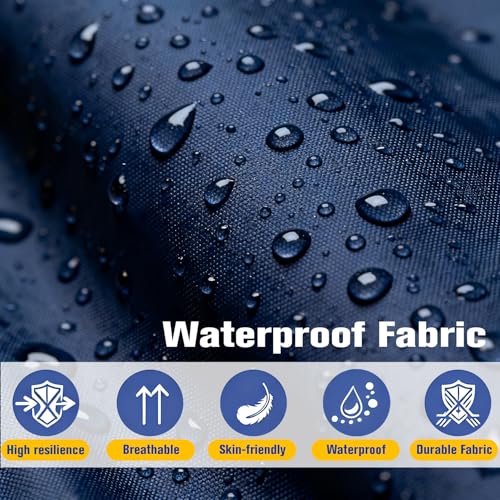 cnsmak Wicker Furniture Cushions Set, Waterproof Patio Cushions for Outdoor Chairs 3 Pieces, 1 Loveseat & 2 Seat Pads Thick Outdoor Replacement Cushions for Porch Lawn Bench Couch Sofa, Navy Blue - Thumbnail 4