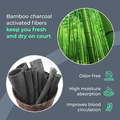 Adv Bamboo Charcoal Tennis Wristbands - Ultra Absorbent, Doublewide & Slim Sweat Bands For Wrists - 4 Pack Or 2 Pack (4-Pack Blue) #TOP2