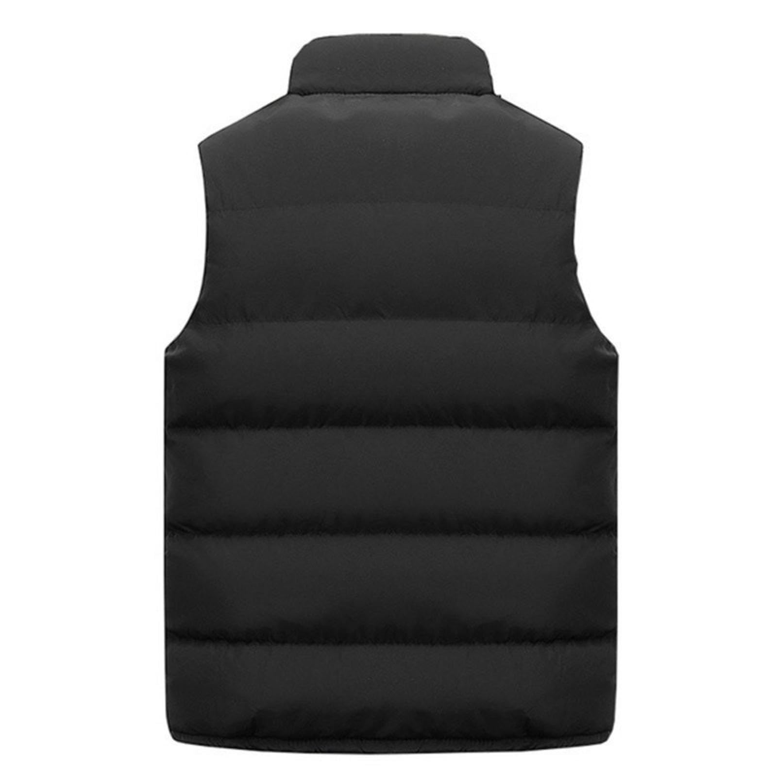 Gilet avec Logo Personnalisé pour Hommes, Gilet Chaud À Fermeture Éclair sans Manches Manteau, Vêtements Décontractés Printemps Automne et Hiver