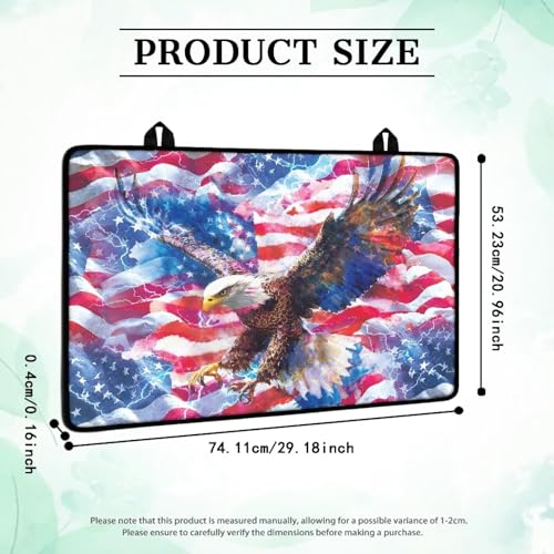 Image of Poceacles Independence Day Kitchen Decor Stove Top Cover for Ceramic Glass Stove Cover Oil Resistant Prevent Scratching Oven Cooktop Mat for 4th of July, Eagle American Flag Pattern
