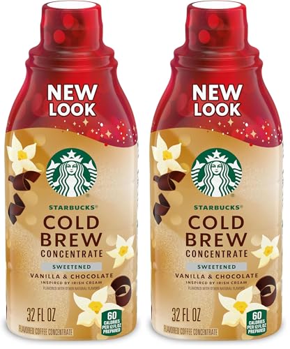 Starbucks Cold Brew Coffee Concentrate, Flavored Sweetened Vanilla & Chocolate