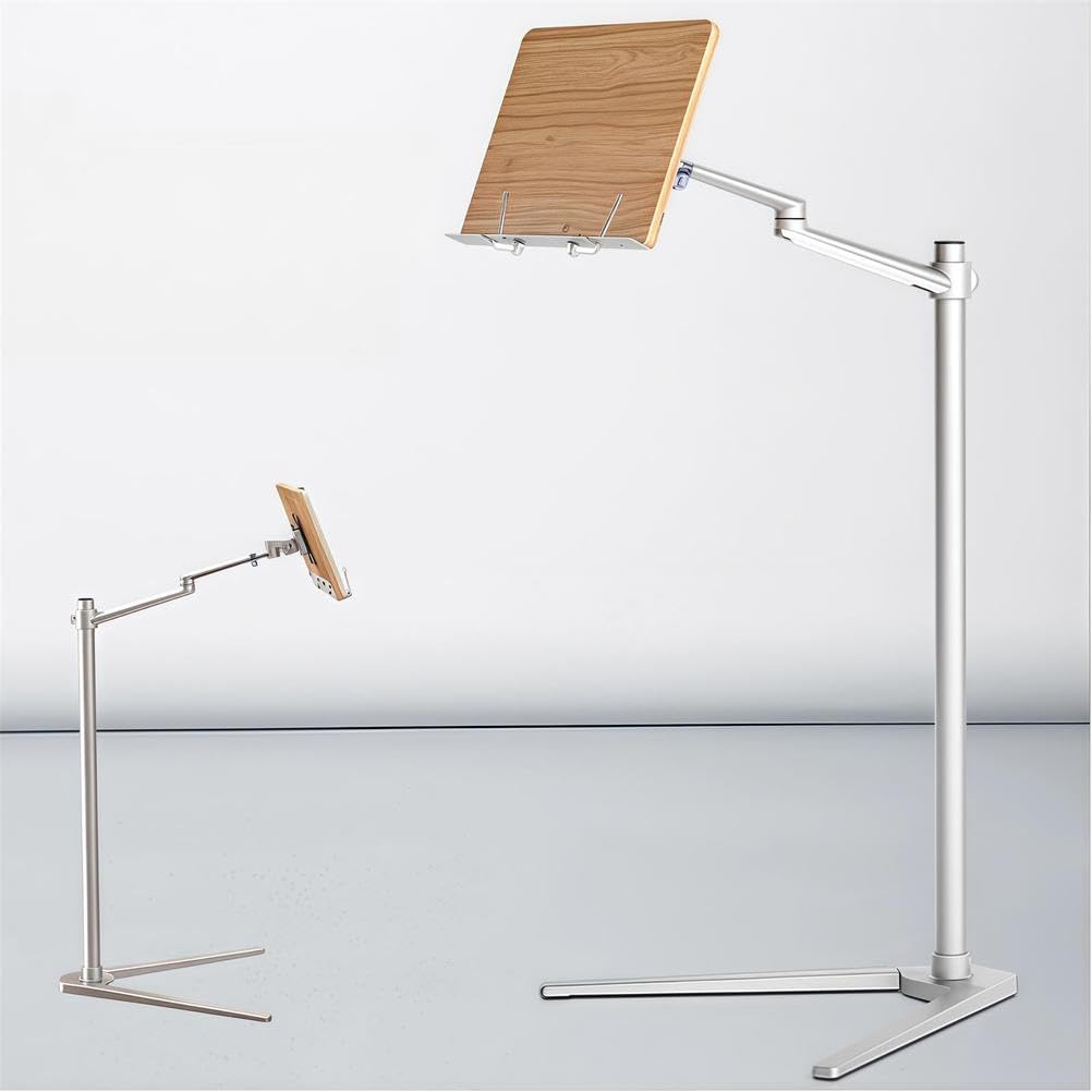 Supporto regolabile multi-angolo con clip elastica per la lettura a mani libere di libri, laptop e tablet