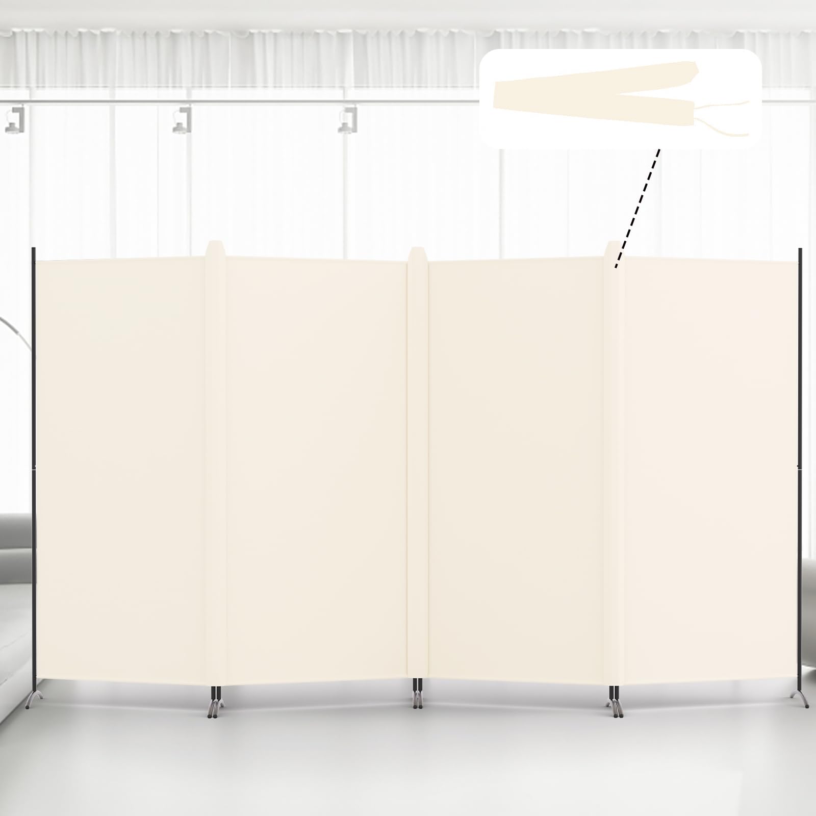 Amazon｜Kokorona パーテーション 間仕切り 4連 カバーストリップ付き