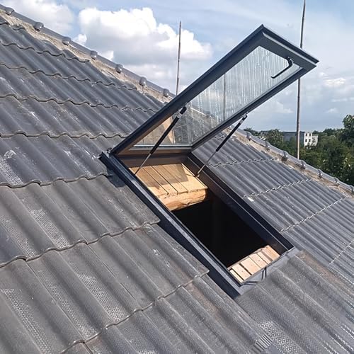Skylight Roof Hatch Window for Attic & Sun Room, Manual Ventilation Light Well, Sloped/Flat Roof Daylighting Door (24x36 in) - Enhance Indoor Natural Light