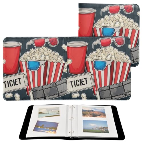 Álbum de fotos adhesivo DIY álbum scrapbook con diseño de cuero PU, 3 anillos, 40 páginas, tamaño 8x10 para recuerdos miniatura 2