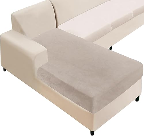 NAISI Funda para sofá seccional, 1 pieza, funda de terciopelo separada, funda de sofá suave y elástica para sofá seccional izquierdoderecho (diván,