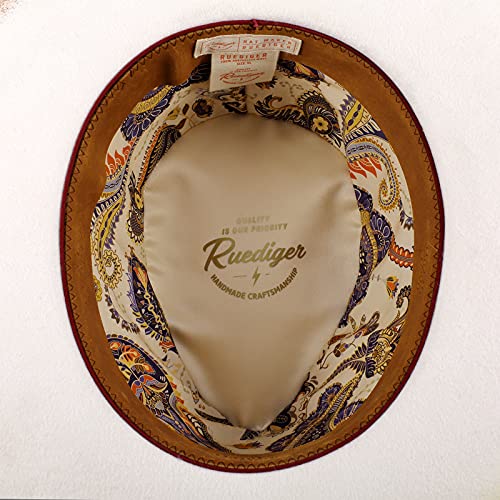 Vintage-Wide-Brim-Fedora-Hats-for-Mens-Women-100-Wool-Felt-Panama-Rancher-Hat-with-Lightning-Logo-DistressedBurned