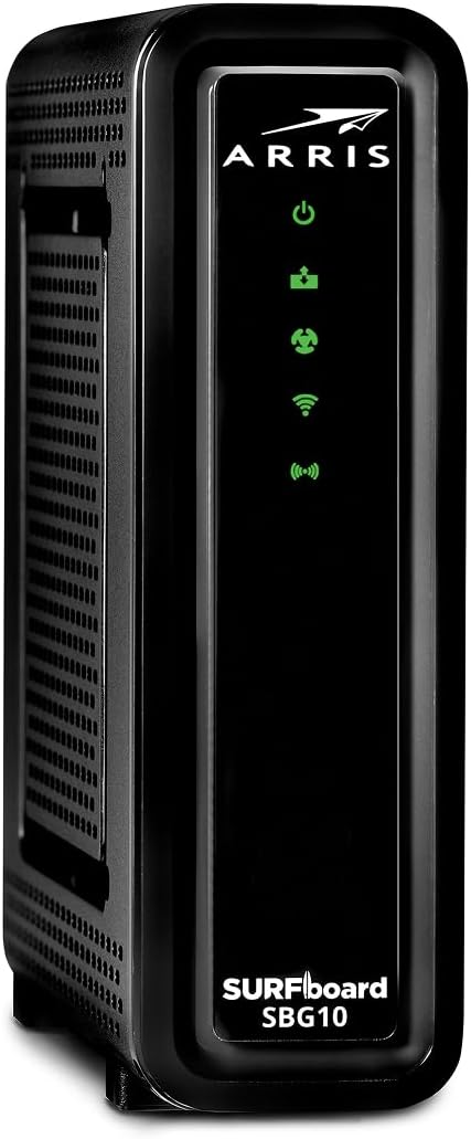 SURFboard SBG10 DOCSIS 3.0 16 x 4 Gigabit Cable Modem & AC1600 Wi-Fi Router | Comcast Xfinity, Cox, Spectrum | Two 1 Gbps Ports | 400 Mbps Max Internet Speeds | SURFboard App | 2 Year Warranty