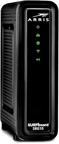 ARRIS (SBG10) - Combo de enrutador de módem por cable - DOCSIS 3.0 16 x 4 Gigabit y WiFi AC1600, para Comcast Xfinity, Cox, verifique con ISP para