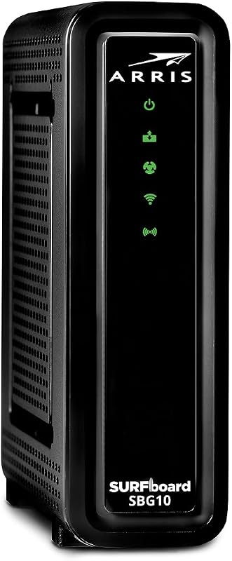 ARRIS (SBG10) - Combo de enrutador de módem por cable - DOCSIS 3.0 16 x 4 Gigabit y WiFi AC1600, [consulte con su proveedor la compatibilidad] Velocidades máximas de Internet de 400 Mbps
