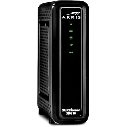 ARRIS (SBG10) - Cable Modem Router Combo - DOCSIS 3.0 16 x 4 Gigabit & AC1600 WiFi, For Comcast Xfinity, Cox, check with ISP for compatibility [Not for Spectrum] 400 Mbps Max Internet Speeds