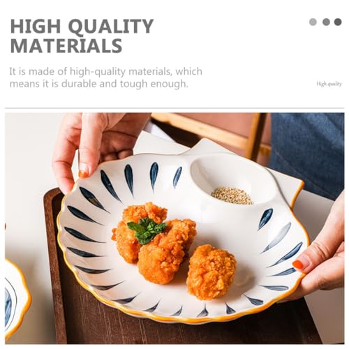 Plato cerámico con forma de concha para sushi y dumplings miniatura 3