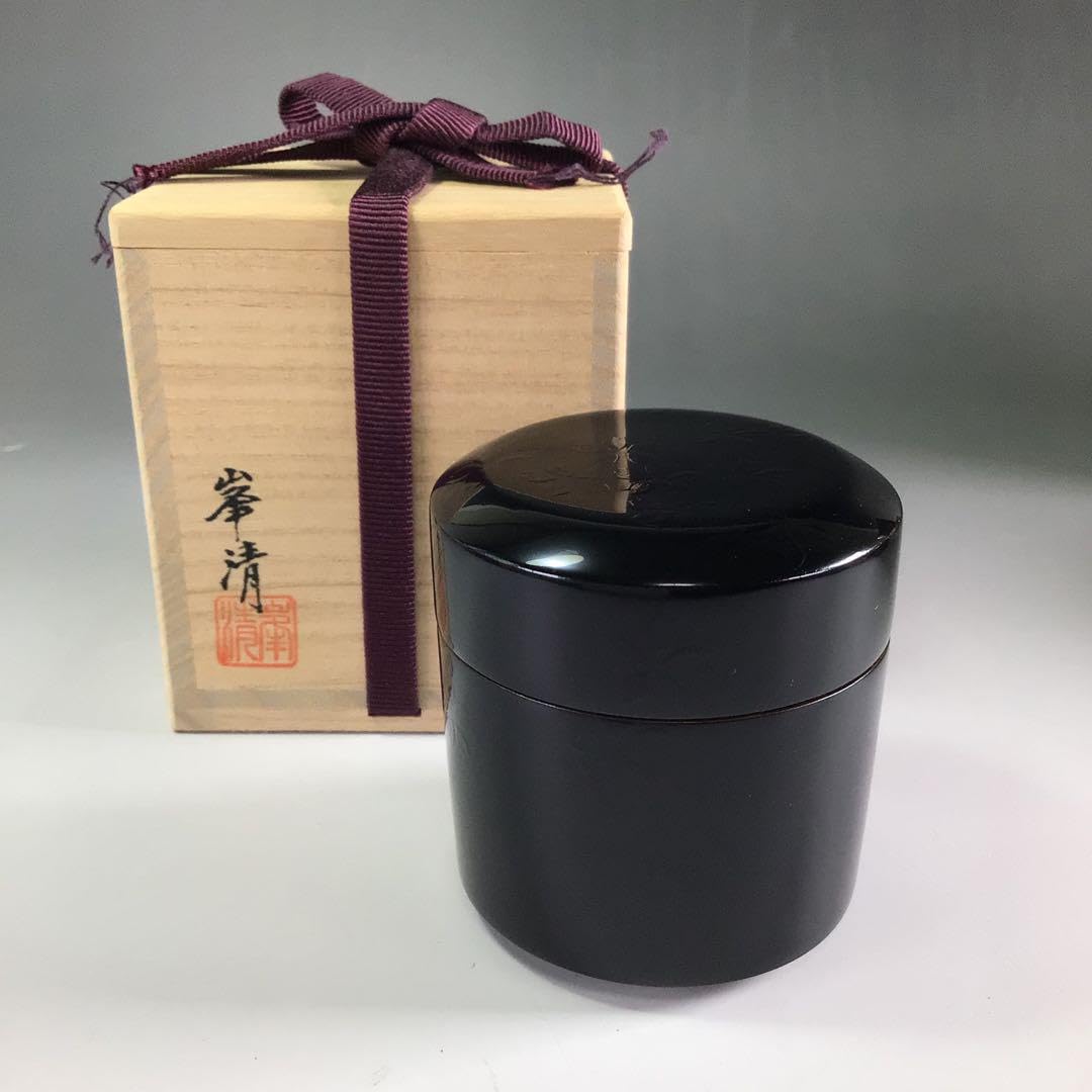 Ｒ５６５　四季棗　『塗師　峯清作』『夜桜　朝顔　稲雀　松喰鶴』　共箱　茶道具 R565四季棗『塗師峯清作』『夜桜朝顔稲雀松喰鶴』共箱茶道具