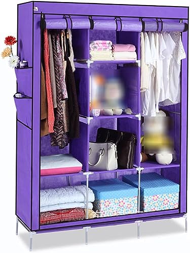 Armoire textile ouverte pliable de 130x46x175 cm pour un rangement simple - 2