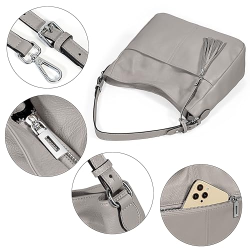 Image of YALUXE Women's Real Leather Shoulder Bag Hobo Handbag Purse Crossbody Bag