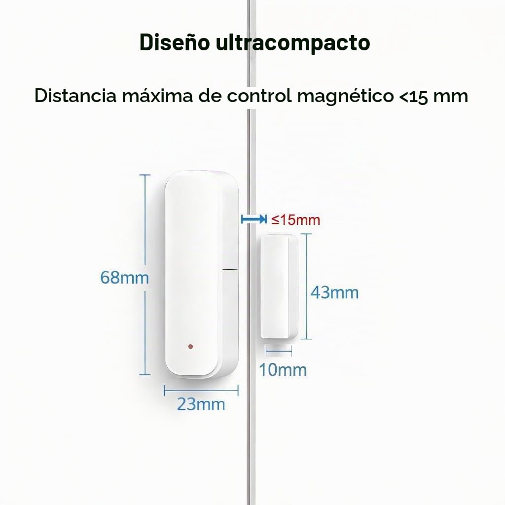 Sensor de puerta y ventana Zigbee inteligente, requiere Hub Zigbee, compatible con Alexa/Google Home/Home Assistant/Tuya, Detector inalámbrico de contacto de ventana para sistema de alarma, No se