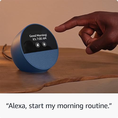 Miniatura 5 de Tienda Echo Spot (modelo más reciente) en paquete Glacier White con enchufe inteligente Tienda con Alexa+ Early Access