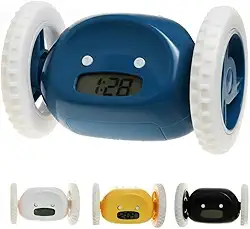 Despertador com Rodinhas Fugitivo Digital - Anti-Soneca, Extra Alto e Divertido para Adultos e Crianças!