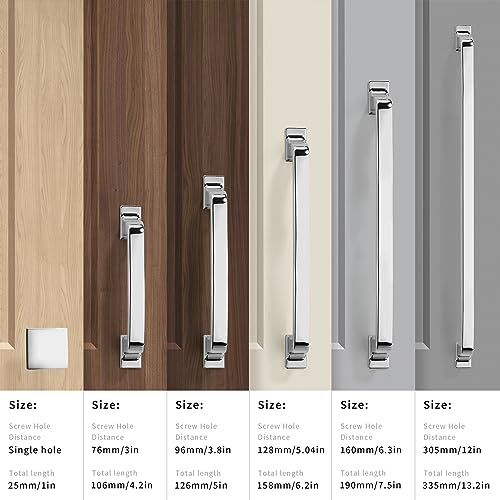 khtumeware 6 Pack 12 Inch Kitchen Cabinet Handles Polished Chrome Cabinet Pulls Drawer Pulls Kitchen Cabinet Hardware Kitchen Handles for Cabinets Cupboard Handles Drawer Handles by khtumeware - Image 4