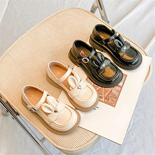 Girls Leather Rabbit Design Soft Round Toe Princess Dress Flat Shoes(Little Kid/Big Kids) Slide for Big Kids2