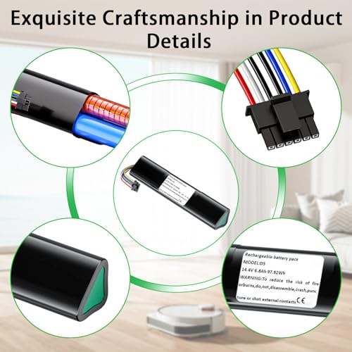 Image of 6800mAh Battery Replacement for Neato Botvac D7 D6 D5 D5 D4 D3 Series Robot Vacuums Cleaners