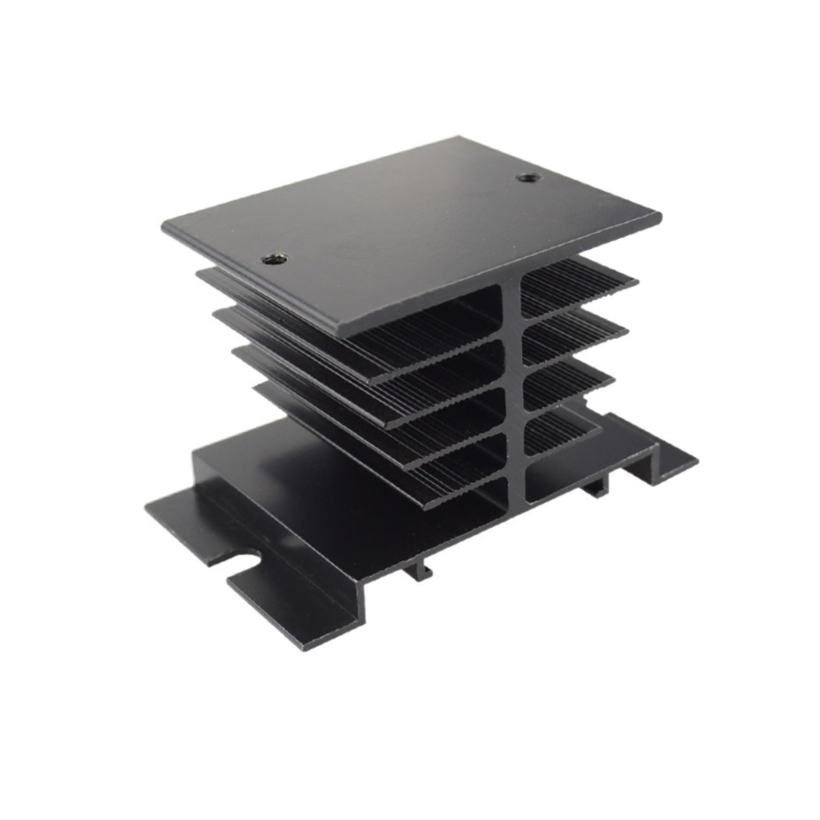 1 Uds disipador de calor for relé de estado sólido SSR monofásico, 80mm x 50mm x 50mm + 2 tornillos de montaje(Black)