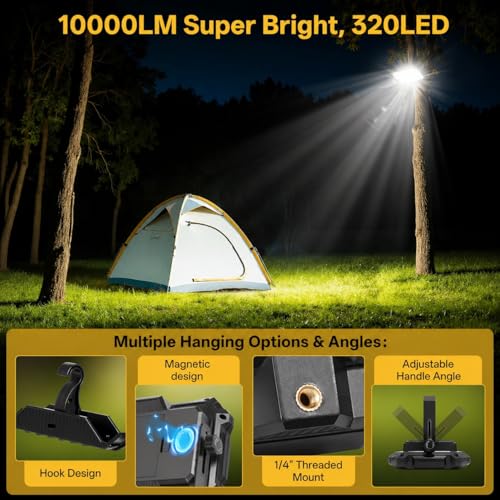 Luz de trabajo LED recargable 12000 mAh que evita quedarse sin batería 2