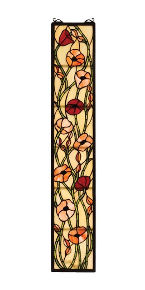 Victorian Tiffany Poppy Stained Glass Window