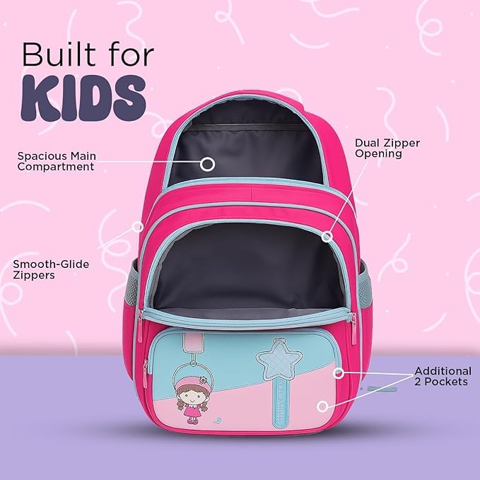 Image of School Bag for Kids Boys & Girls 5-10 Years - Cute Cartoon Dinosaur Backpack Large Capacity Waterproof School Bag with Bottle Pocket Multi-Compartment Lightweight Bag for Nursery & Primary