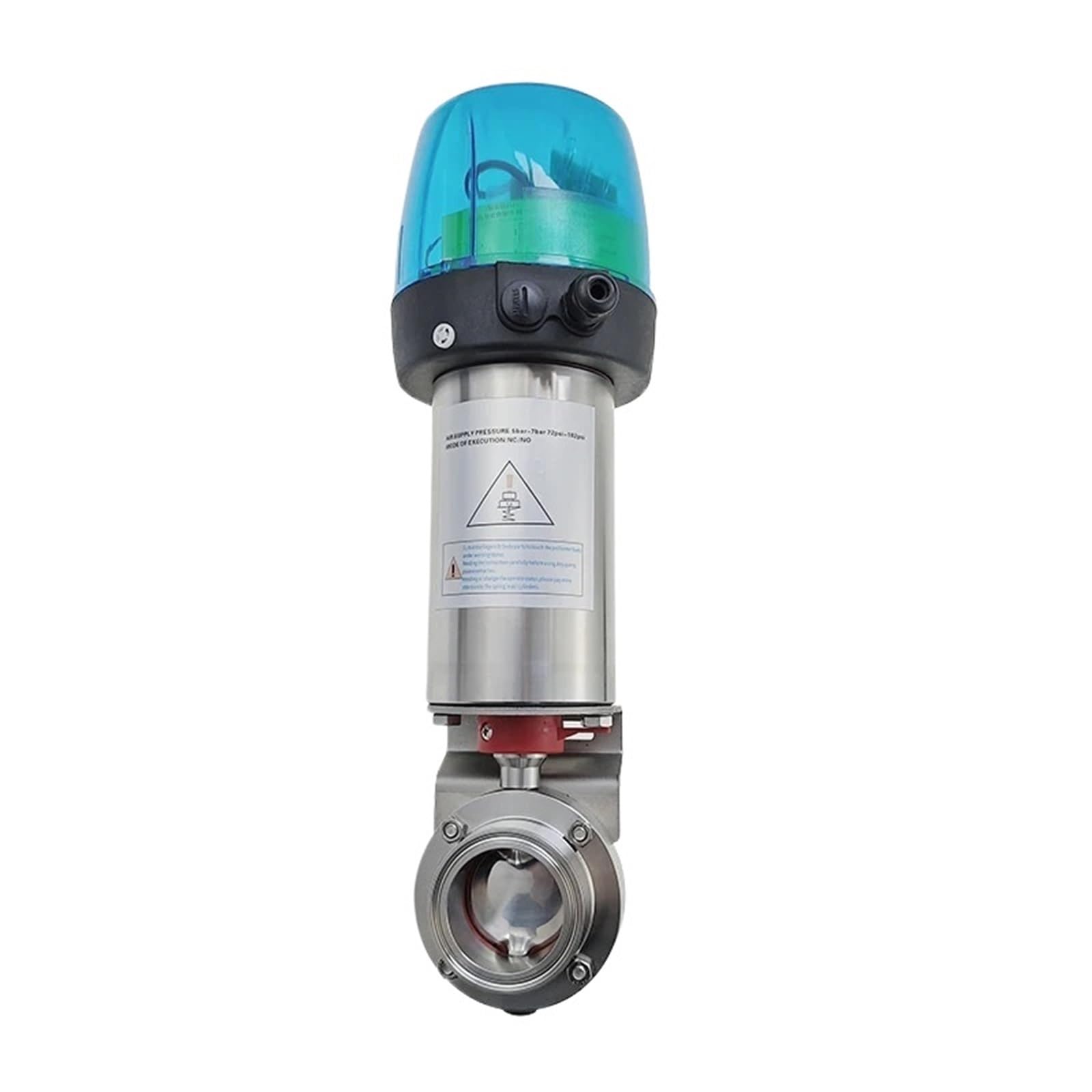 Uyuubnk Od25mmxferrule 50.5 1Pcs 1.5" 2" Tri Clamp Pneumatic Butterfly Valve Switch Type Pneumatic Single Acting(,Sus304)