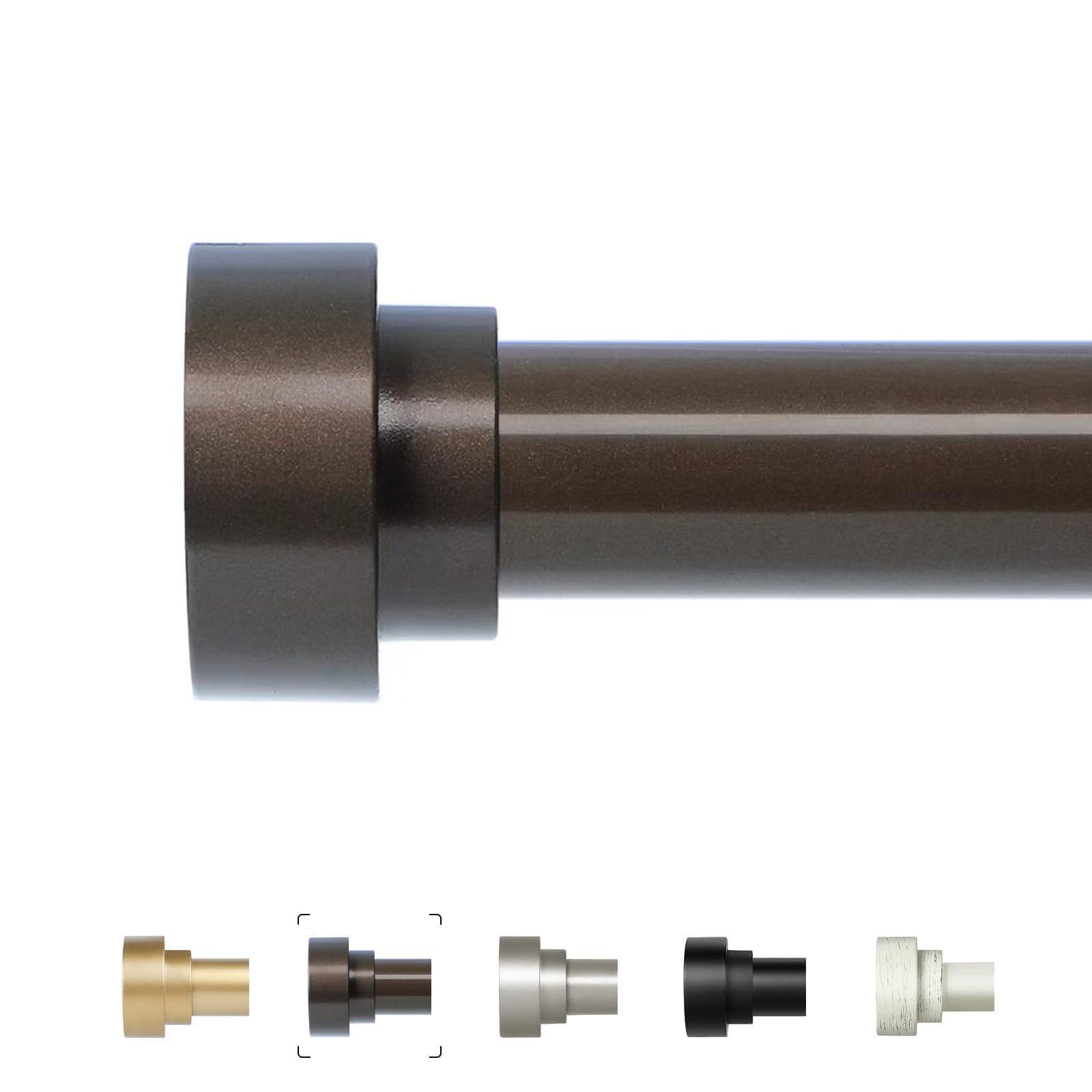 HEI! DEAR Bronze Curtain Rods 48 to 84Inch(4-7FT),1 Inch Heavy DutyAdjustable Curtain Rod Set,Modern Decorative Drapery Rods,Telescoping Single Window