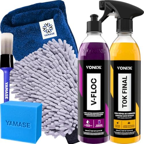 Kit V-Floc Shampoo Neutro Super Concentrado Automotivo + Cera Liq...