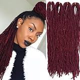 RAYIIS Fuax Locs Crochet Hair Super Lightweight Micro Locs 4 Pack Sister Locs Crochet Hair Synthetic braids Hair Extensions (#BUG, 18 inches)