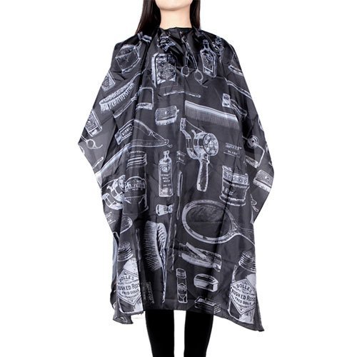 HOOMBOOM Haircuting Cape, Professional Hair Salon Nylon Barber Cape with Snap Closure for Hairstylists, Hairdressers and Barbers - 50" x 60" Black