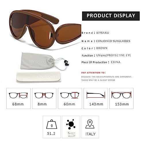 Image of Oversized One Piece Sunglasses Women Men fashion Siamese Lenses Retro Design