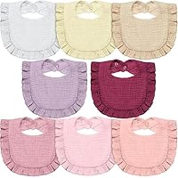 Lictin Baby Bibs Drool Bibs, 8 Pcs Cotton Baby Bandana Muslin Bibs for Unisex Baby Girls Boys Newborn Toddlers Drooling and Teething
