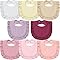 Lictin Baby Bibs Drool Bibs, 8 Pcs Cotton Baby Bandana Muslin Bibs for Unisex Baby Girls Boys Newborn Toddlers Drooling and Teething
