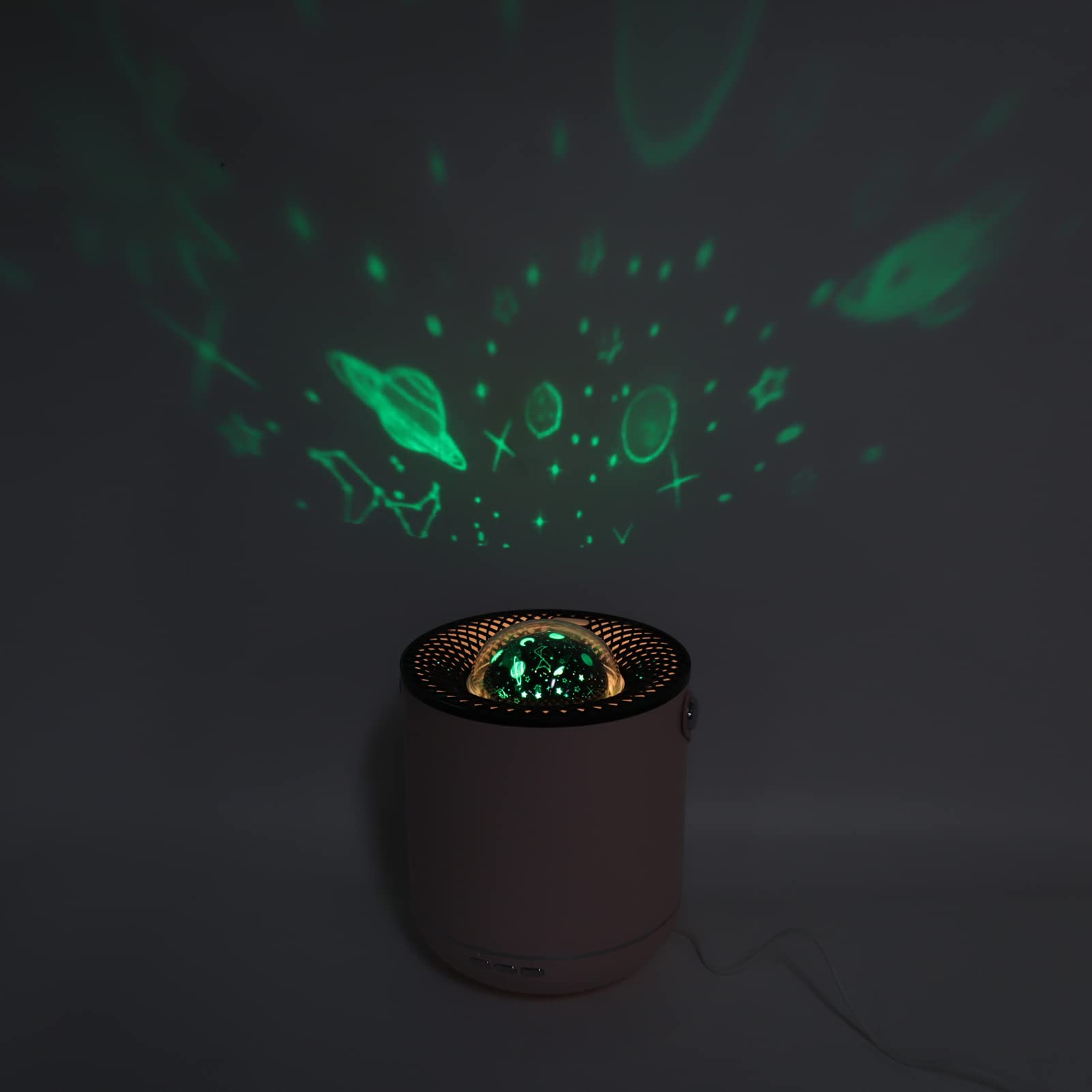 Humidificador con lámpara de proyector ultrasónico, 450 ml, rotación dinámica de 360 ​​°, difusor de aceites esenciales de aromaterapia con luz nocturna suave para el dormitorio (Rosa)