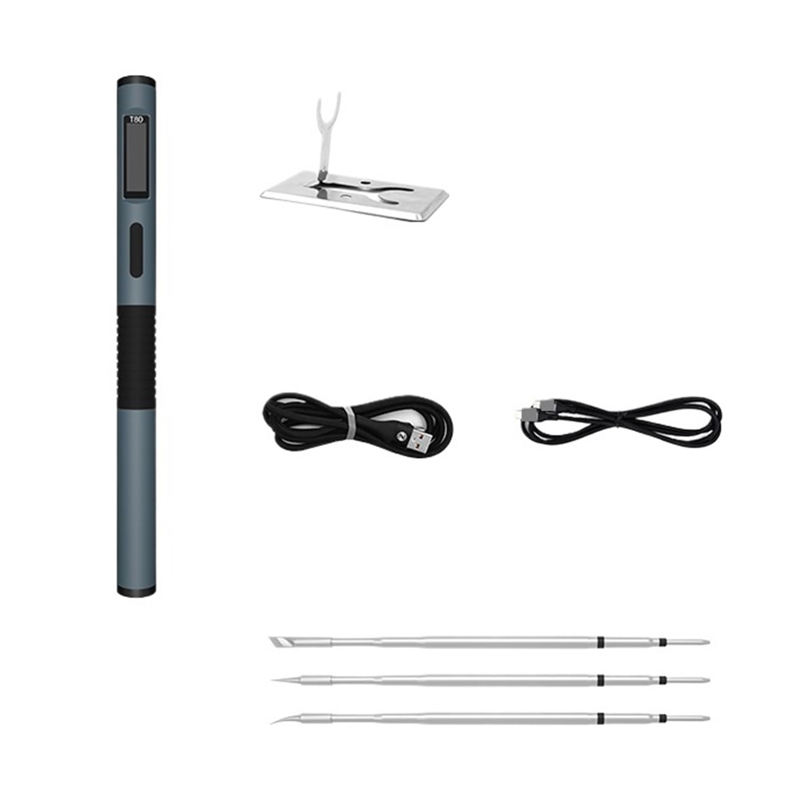 Kit Stazione Di Saldatura Elettrica Intelligente Digitale Portatile A Calore Rapido Da 100 W A Temperatura Regolabile For Saldatore Il Miglior Regalo(Set 4)