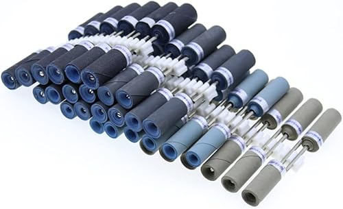 Miniatura 9 de Housoutil Kit de 10 fundas para tambores de lijado, cabezal de molienda de papel de lija de grano, herramienta de lijado de rodillo de pulido