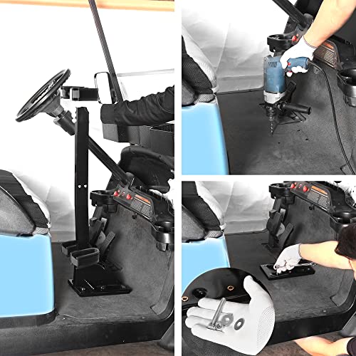 10L0L Adjustable Golf Cart Hunting Gun Holder Stand Up Gun Rack Gun Mount For Club Car Ezgo Yamaha Golf Cart Utv Atv #TOP5