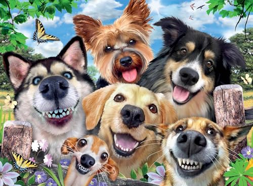 Image of Ravensburger Selfies Dogs’ Delight 500 Piece Jigsaw Puzzle for Adults and Kids Age 10 and Up