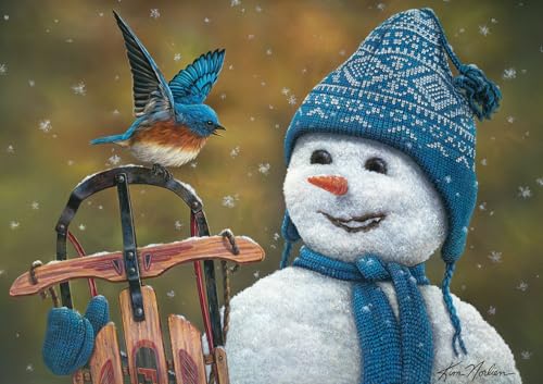 Buffalo Games - Snow Brother - Rompecabezas de 300 piezas grandes para adultos | Arte de Kim Norlien, Hecho en USA, piezas fáciles de agarrar, cartón reciclado, tamaño: 21 x 18 in, incluye póster, arte para enmarcar, ideal para regalar miniatura 2
